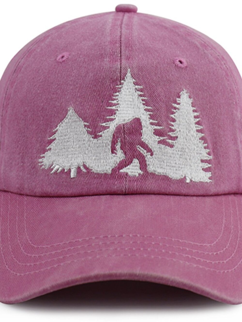 Pink Bigfoot Gifts for Men Women, Sasquatch Forest Decor Baseball Cap